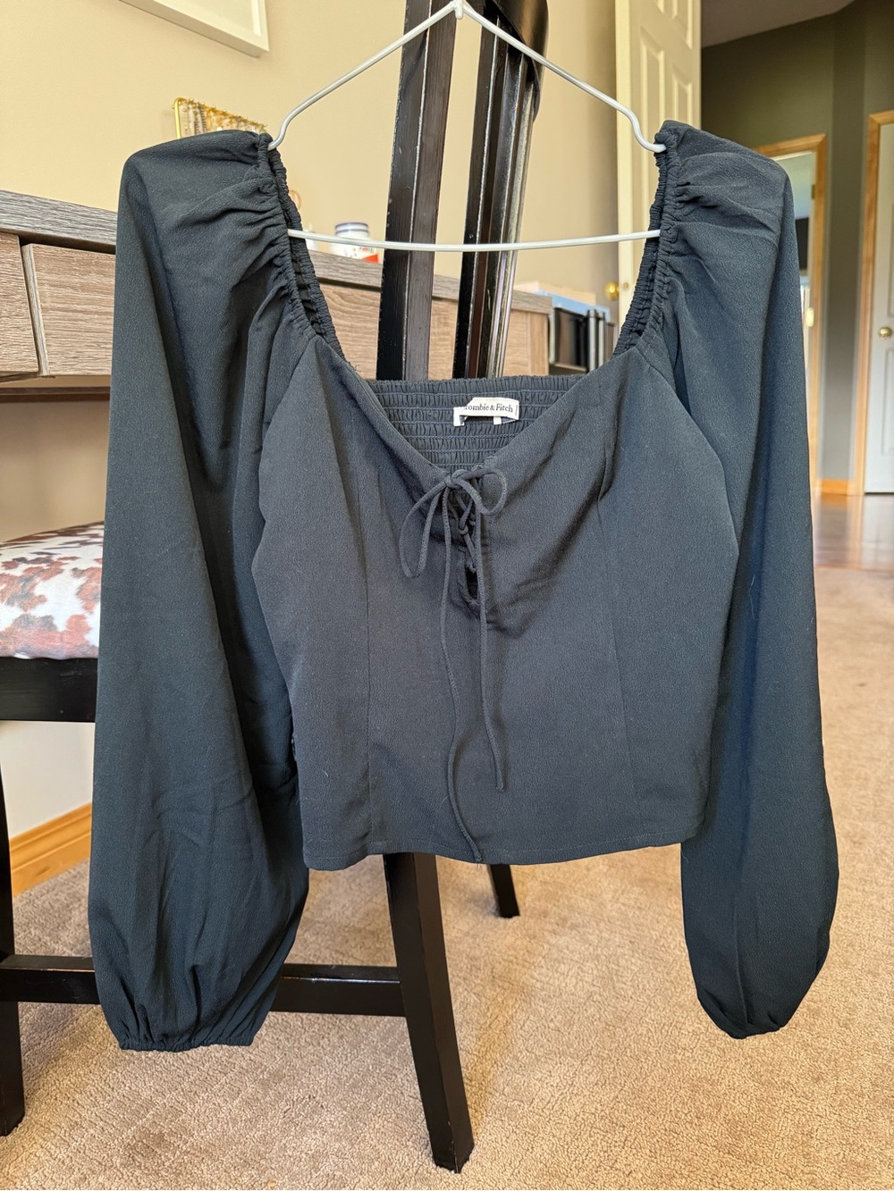 ABERCROMBIE Corset Style Balloon Sleeve Blouse Size S